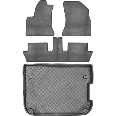 Juego de alfombrillas de goma para Citroën C4 Picasso Minivan (2006-2013) + alfombrilla para el maletero. (1/5)