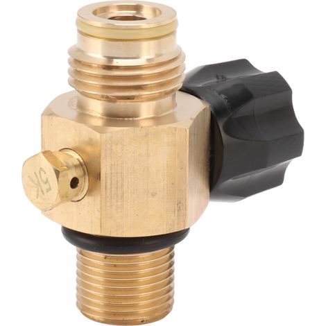 Adaptateur de recharge de bouteille CO2 G1/2 14, pression max 5000psi, laiton M18x1.5, valve de réservoir noir (1/5)