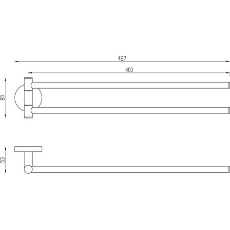 Villeroy & Boch TVA15103800076 porte-serviettes à deux bras Elements