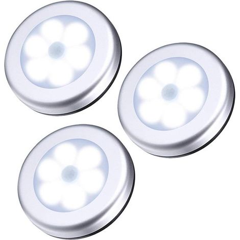 Sicherheits-Sensorleuchte für den Innen und Außenbereich 3-teilig drahtloser PIR-Sensor automatischer Bewegungsmelder Nachtlicht 6 LED-Sensor für