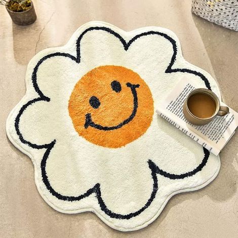 Tapis De Bain - 60 Cm - Motif Visage Souriant - Super Absorbant - Antidérapant TPR - Pour Douche Et Baignoire - 1 Pièce (1/4)