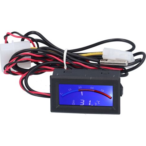 Sonde de température numérique NTC TS-805-B (bleu) - Module de mesure encastré en métal avec capteur, 5V DC, affichage digital LED. (1/5)
