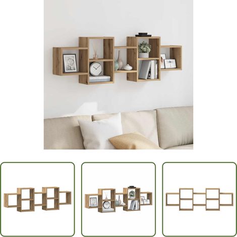 Holzregal - Wandregal Artisan-Eiche 129x18x42 cm Holzwerkstoff (1/5)
