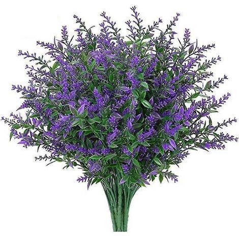 Bouquets de lavande artificielle pour l'extérieur, fleurs de lavande artificielles décoratives, plantes artificielles en plastique résistant aux UV (1/5)