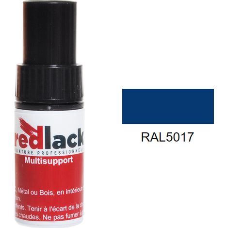Retuschefläschchen mit Pinsel 9ml – RAL 5017 - Glanz - Capriblau - für verschiedene Oberflächen - Redlack