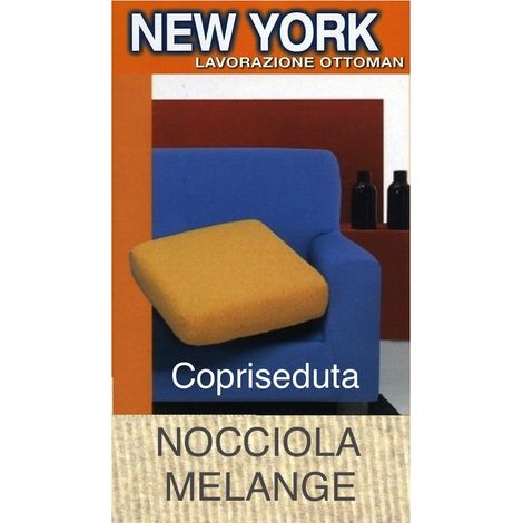 Copriseduta Divano New York Nocciola Melange - Tessuto Elasticizzato a Costine Antipilling - Made in Italy copriseduta 1posto 60x60