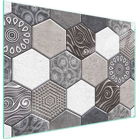 Plaque de protection en verre pour poêle, motif 70x52 (1/5)