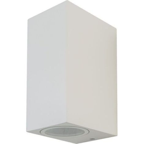 Foco de pared LED doble V-TAC con soporte para 2 focos GU10 cuadrados de aluminio, color blanco, IP44