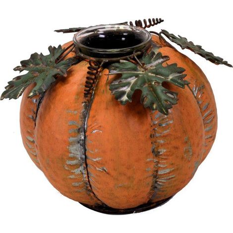 Portacandele metallo zucca arancione 1pø20h14,5