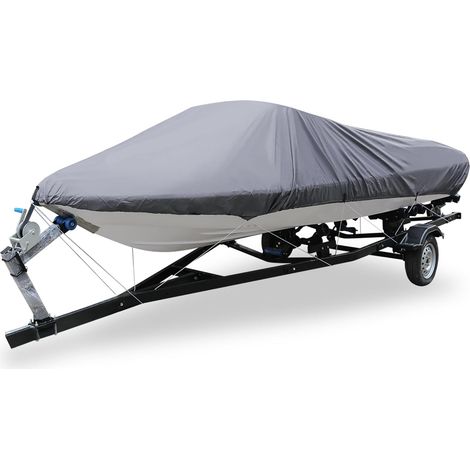 Remorquable Bateau Housse 17-19 Pieds Pêche Hors-Bord Housse Oxford Gris (1/5)