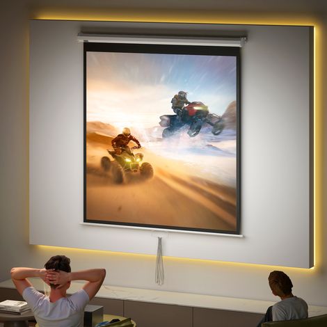 Écran de projection TV et Home Cinema de 85 Pouces vidéo projecteur 1:1 4K HD. 162.5 x 8 x 162 cm