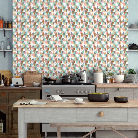 Sticker Mural Carrelage adhésif Cuisine Salle de Bain - 60 STICKERS CARRELAGES CARRELAGES EFFET MABRÉ CHIC AZUR - 60stickers15x15cm (1/5)