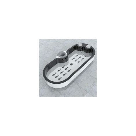 Portasapone regolabile in plastica per doccia, organizer per doccia o vasca, porta spugna, organizer per lavandino, 22 mm, facile da installare senza forare (DCZ-1002 con tubi di diametro 22 mm) - Cre