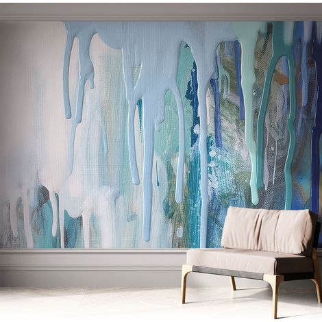 Papier peint autocollant adhésif avec imprimé motifs uniques apparence moderne Cascades bleues 312x219 cm (1/5)