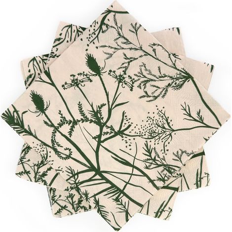 Servilletas de papel beige-verde 33x33 cm, 20 unidades, Gabriela Fuente duka
