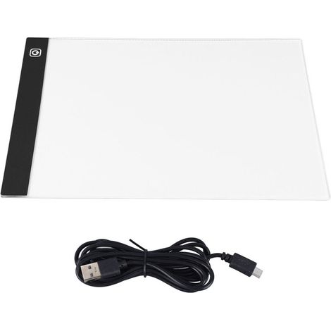 Jeffergarden Tableau de copie A4 bote à lumière LED alimenté par USB 3 niveaux de luminosité tapis de traage pour dessin croquis Animation (1/5)