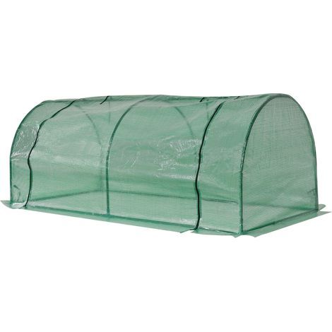 Serre de jardin Serre de jardin mini serre serre à tomates 2 x 1 x 0,8 m porte zippée bâche PE acier vert (1/5)