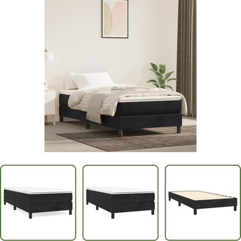 vidaXL Schlafzimmermöbel - Boxspringbettgestell Schwarz 90x200 cm Samt (1/5)