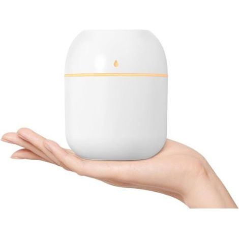Umidificatore portatile di piccole dimensioni, umidificatore da tavolo personale USB per ufficio, camera da letto, spegnimento automatico, 220 ml, bianco (1/5)