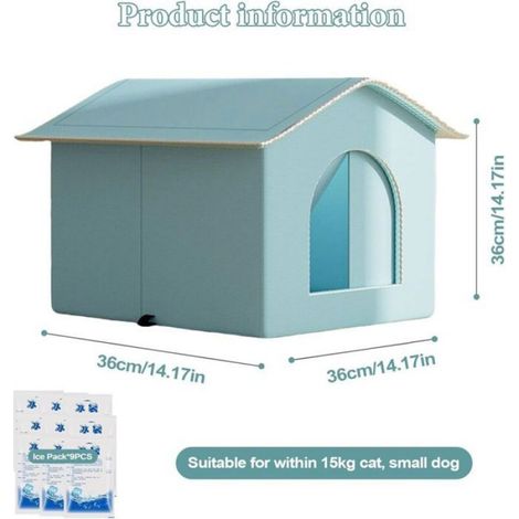 Maison Rafraîchissante Pour Chat - Isolation Aluminium - Structure Fermée - 60 x 50 x 45 cm - 1 Pièce (1/5)