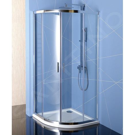 Polysan Easy Line - Cabine de douche quart de cercle, 90x90 cm, aluminium poli/verre clair EL2615 (1/5)