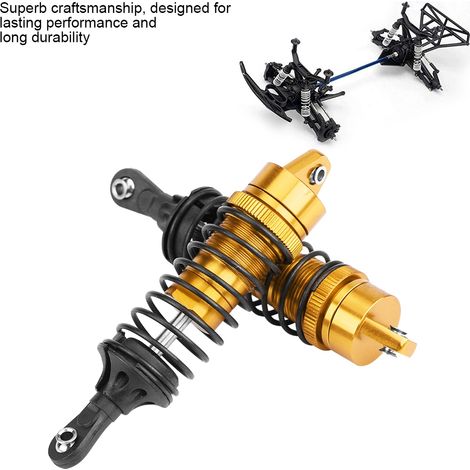 Amortisseurs avant 100mm pour Traxxas Slash 4x4 1/10 - 2 pièces sans ressort (jaune) - Suspension RC (1/5)