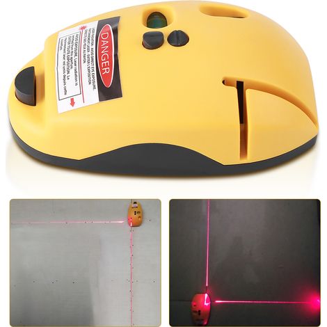Infrarot-Laser-Nivelliergerät mit 2 vertikalen und horizontalen Kreuzlinien, Winkelmesser, gelber Libelle, professionelle Präzision für Baustellen und Heimwerkerprojekte (1/5)