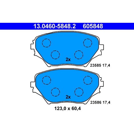 Kit de plaquettes de frein, frein à disque ATE 13.0460-5848.2 TOYOTA 04465-42071