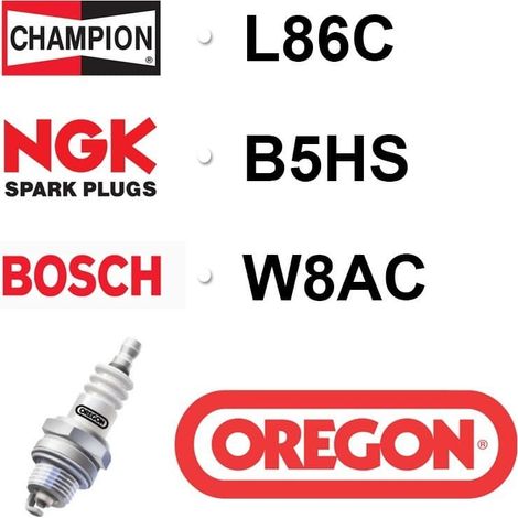 Bougie OREGON - CHAMPION l86c NGK b5hs BOSCH w8ac (1/3)