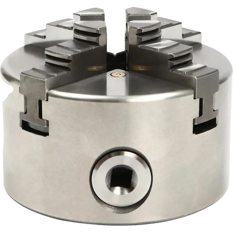 Mandrin de tour, 4 mors auto-centrants, construction durable, Argent (1/2)