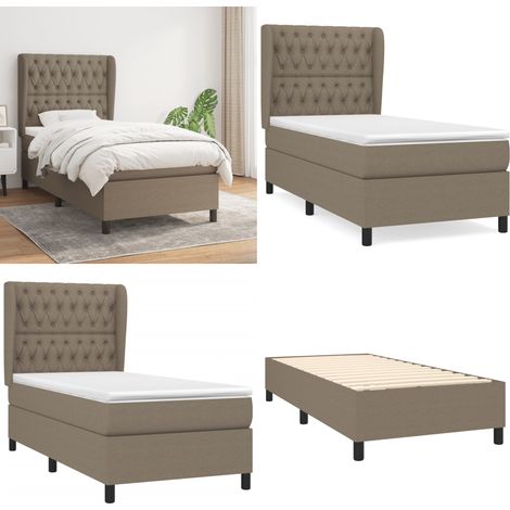 Boxspringbett mit Matratze Taupe 90x190 cm Stoff - Boxspringbett - Doppelbett - Bettenrahmen - Lattenrost - Matratze - Home & Living (1/5)