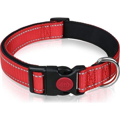 Collier pour chien Collier en nylon réfléchissant réglable classique avec rembourrage en maille respirante douce (1/4)