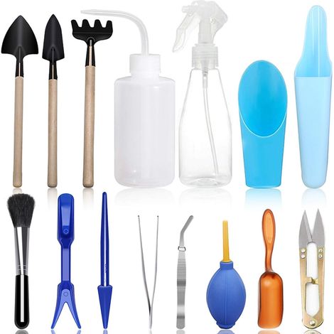 Lot de 15 outils pour plantes succulentes, kit d'outils de jardinage miniature pour plantes succulentes, arrosage et entretien de plantes (1/5)