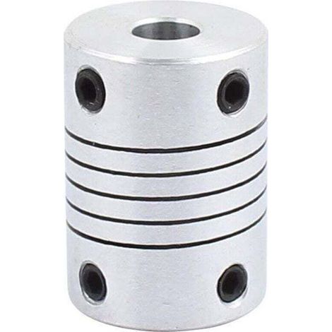 Giunto per albero da 6 mm a 8 mm, lunghezza 25 mm, diametro 18 mm, accoppiatore per motore passo-passo, connettore in lega di alluminio per stampante 3D, encoder fai-da-te, macchina CNC (1/4)