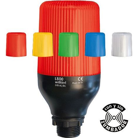 Faro a led 24v Ac/dc Lampeggiante Rosso Con cicalino L811r24ibz