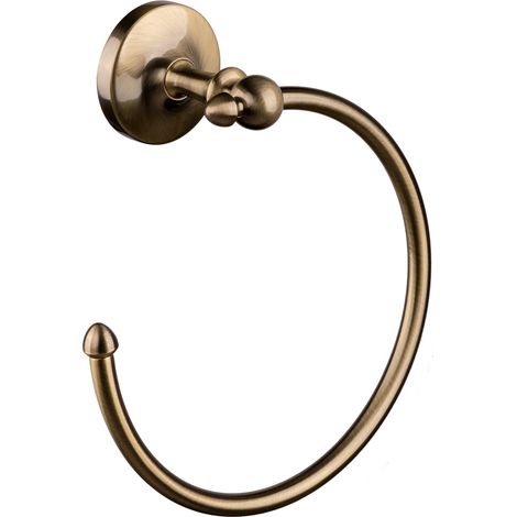 PaulGurkes Handtuchring Handtuchhalter Nostalgie Bronze Messing Retro Bad Accessoires (1/2)
