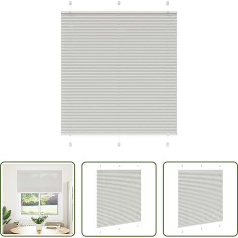 Fensterrollo - Plissee Hellgrau 115x150 cm Stoffbreite 114,4 cm Polyester (1/5)