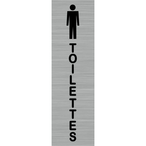 Pictogramme TOILETTES HOMMES (Q0040).- Plaque aluminium brossé - (1/5)
