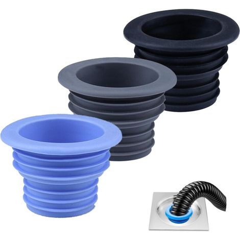 Set di 3 tappi universali in silicone per vasca, anti-bloccaggio, per accessori doccia, vasca, lavandino, cucina e bagno, per la pulizia degli scarichi. (1/4)