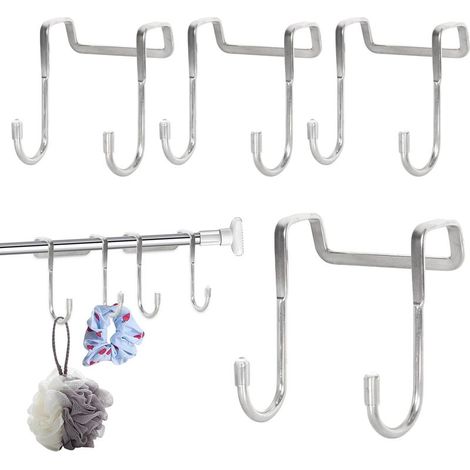4 Pièces Porte Manteau Crochets de Porte Double, Reversible Crochets, Crochet Mural Cabine de Douche, Sans Perçage, Patère de Porte à Suspendre, pour Cuisine Salle de Bain Salon (1/5)