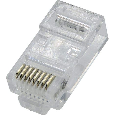 Fiche (lot de 10) RJ45 mâle à sertir contacts dorés (1/3)