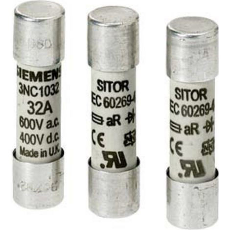 Siemens 3NC1012 Zylindersicherungseinsatz 12 A 600 V 10 St.