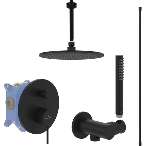 Colonne de douche encastrée mécanique VILLEROY ET BOCH Loop & Friends noir mat