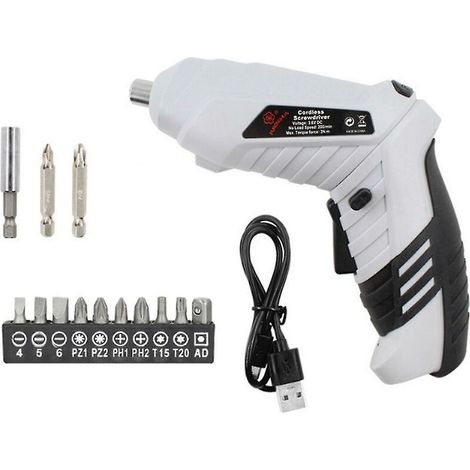 Tournevis électrique CREA, Kit de perceuse, tournevis Rechargeable au lithium-ion, 16 pièces
