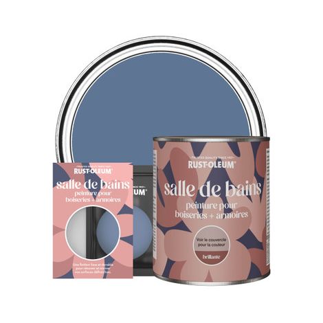 Peinture pour Boiseries & Armoires de Salle de Bains, Finition Brillante - Rivière Bleue (1/2)
