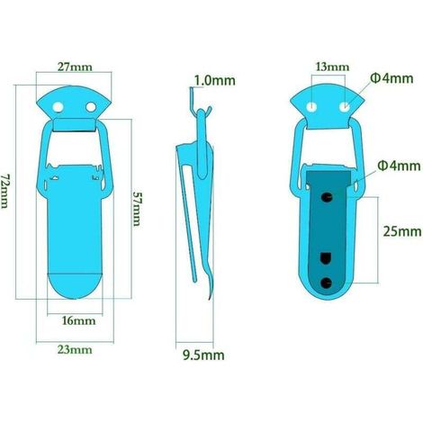 Set di 12 elementi di fissaggio per coperchi, tra cui chiusure a leva, chiusure a molla, chiusure a levetta, chiusure a molla con gancio, chiusure a molla in acciaio inossidabile per scatole, cassetti (1/4)