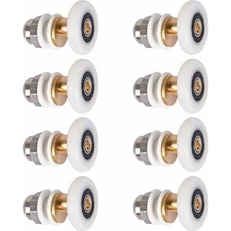 Pieces Shower Door Rollers, Sliding Shower Enclosure Door Rollers, Replacement Pulley Wheels for Rollers with 25mm Wheel Diameter (1/5)