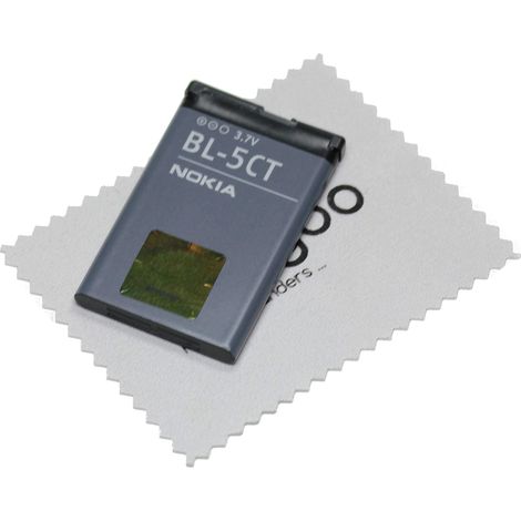 Batterie pour d'origine Nokia BL-5CT pour Nokia 3610F, 3720C, 5220, 5630, 6303C, 6303iC,6730C, C3TT, C5, C6-01 avec Chiffon de N
