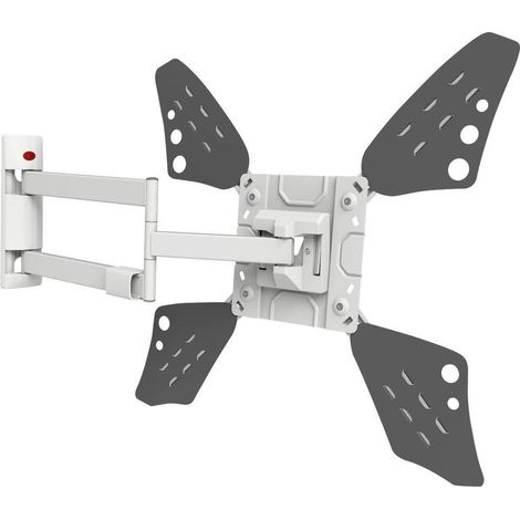 Longueur 76cm Blanc Support TV Mural pour écrans 13-65 Pouces, Inclinable et orientable, Mouvement Complet, Poids Max. 36Kg, Extra Extensible, pour LED OLED LCD, Max. VESA 400x400 (1/3)