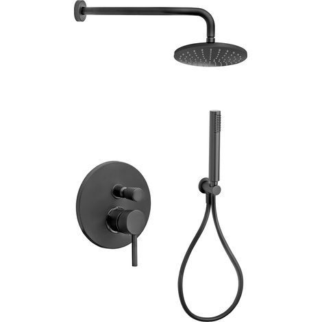 Kit de ducha Carola negro mate (1/3)
